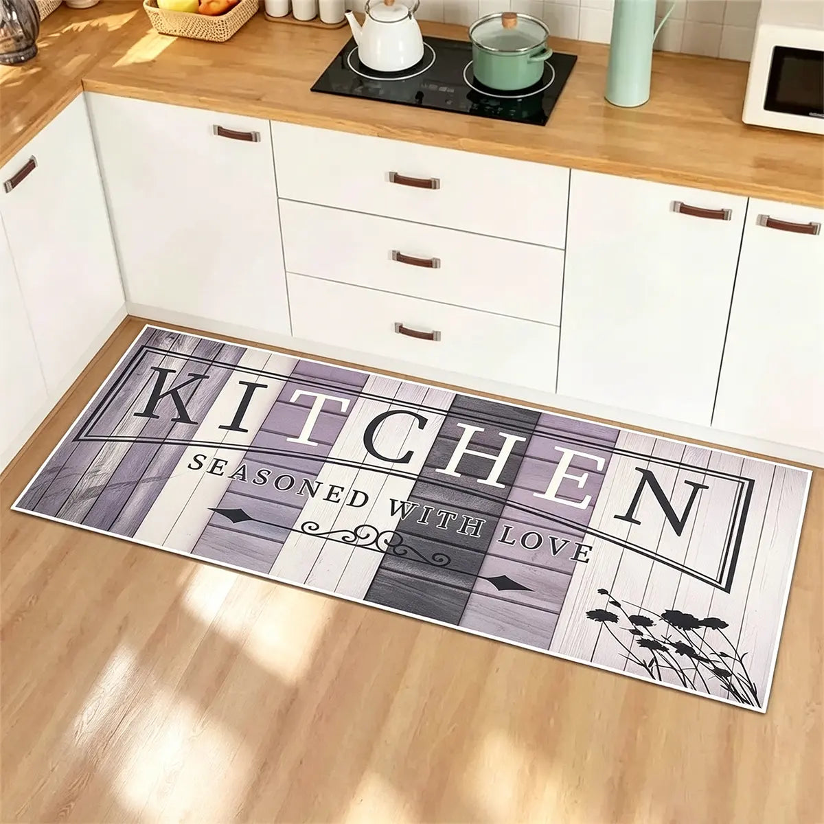 Non-Slip Kitchen Mat Set, Vintage Wood Pattern Farmhouse Design, Soft Comfortable Rug for Kitchen Living Room Bedroom Use, Rugs for Kitchen Floor