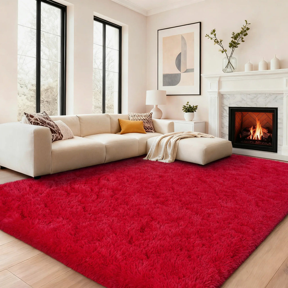 【Moving Season】MUGORN Multi-Size 3-Layer Super Soft Shaggy Fuzzy Rug, Modern Minimalist, Hand-Washable, Modern Shaggy Rug for Bedroom, Dorm Room Decor, Home Furnishings rugs for living room carpet