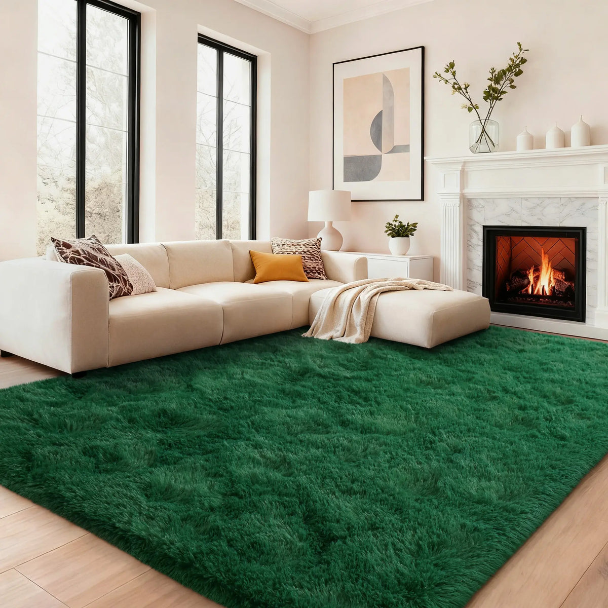 【Moving Season】MUGORN Multi-Size 3-Layer Super Soft Shaggy Fuzzy Rug, Modern Minimalist, Hand-Washable, Modern Shaggy Rug for Bedroom, Dorm Room Decor, Home Furnishings rugs for living room carpet