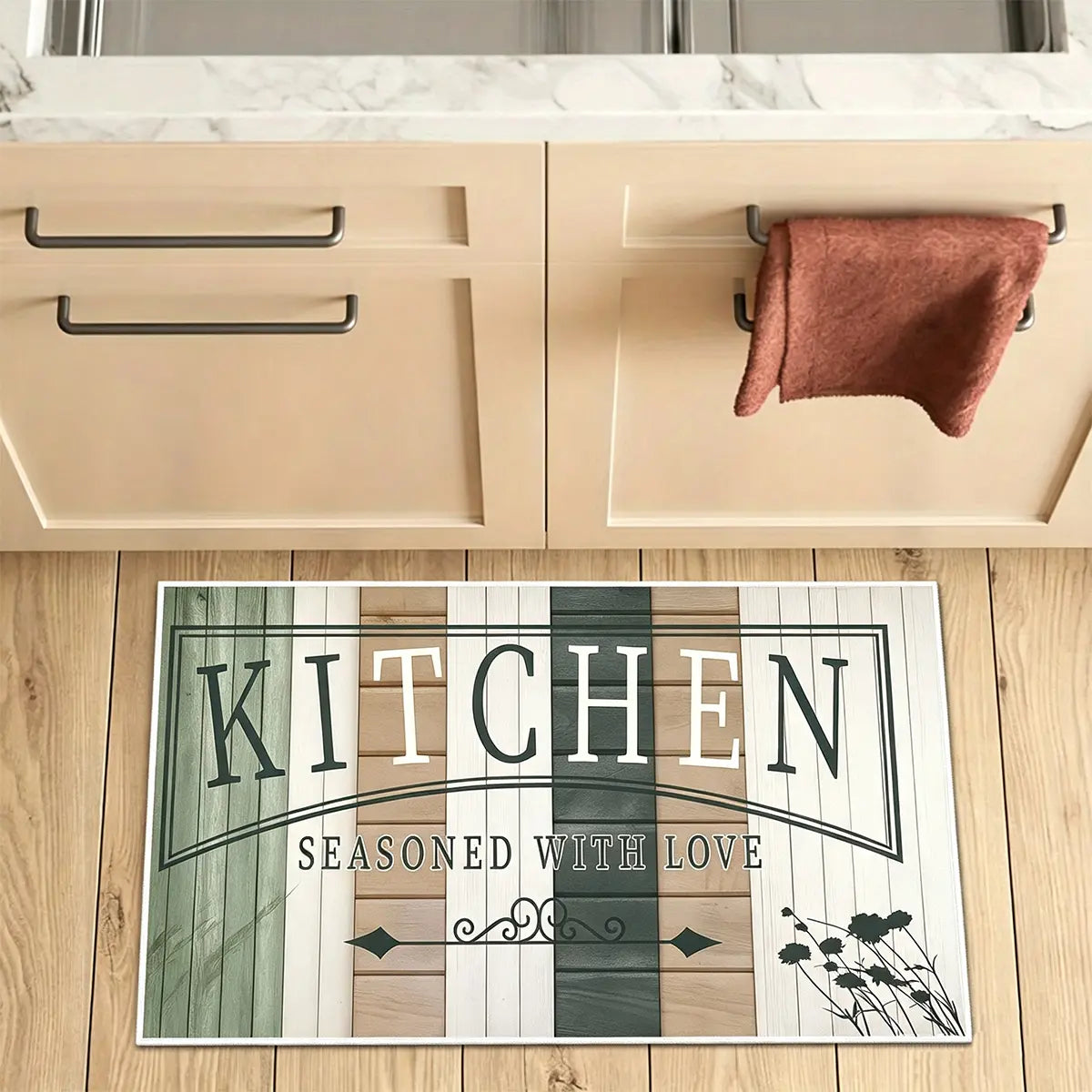 Non-Slip Kitchen Mat Set, Vintage Wood Pattern Farmhouse Design, Soft Comfortable Rug for Kitchen Living Room Bedroom Use, Rugs for Kitchen Floor
