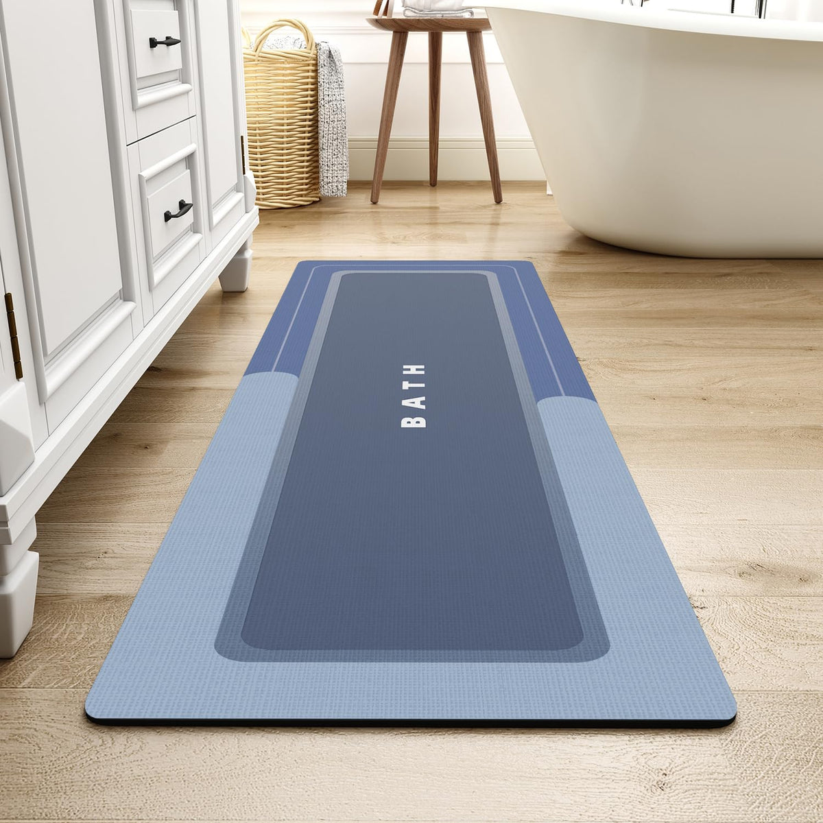 MontVoo-Bath Mat-Bath Mat Rug Non Slip Super Absorbent Stain Resistant Quick Dry Thin Bathroom Rug-Bath Mats for Bathroom Floor Bathtub Vanity-Bathmat Bath Rug Easy Care-17"x27" Darkgrey