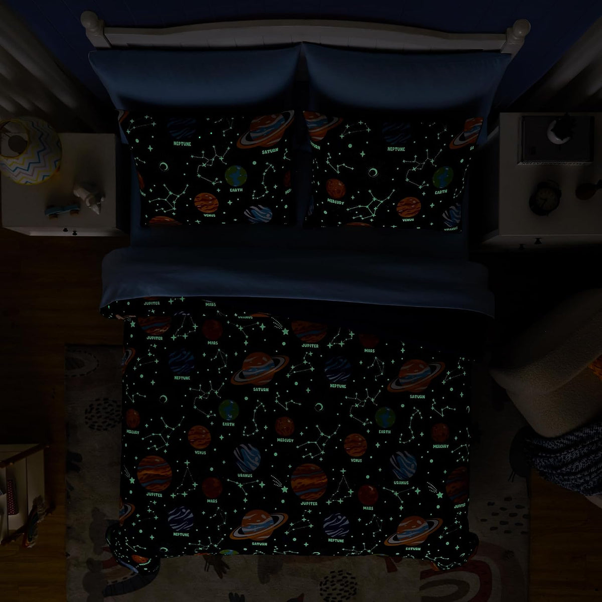 Twin Bedding Sets for Boys - 5 Pieces Space Bedding Twin Comforter Set