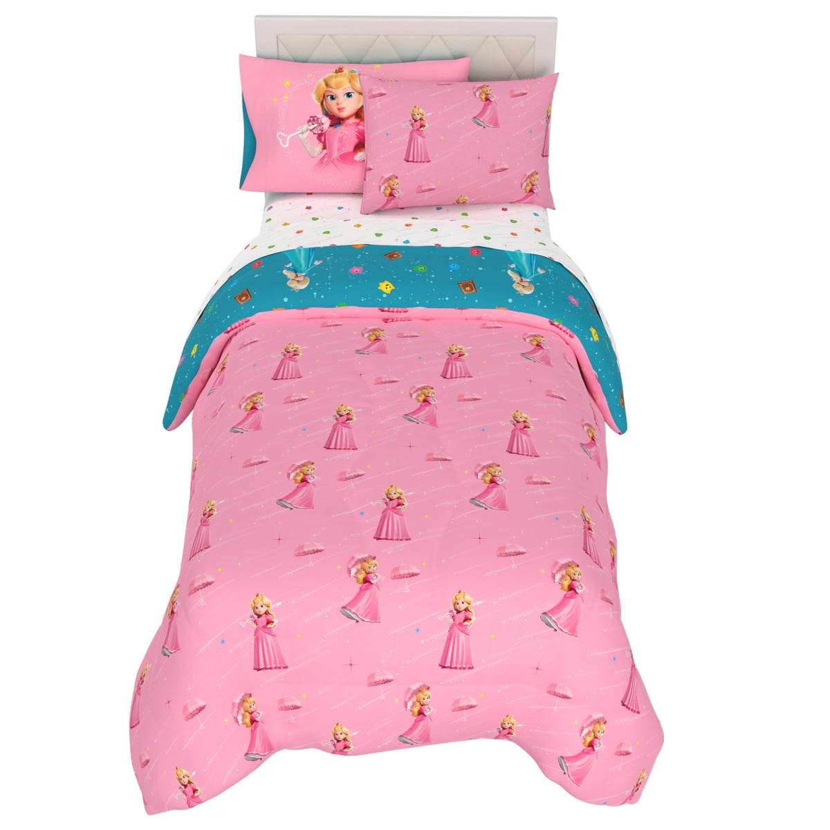 Peppa Pig Kids Bedding Super Soft & Cozy Reversible Microfiber Comforter and Sheet Set with Sham, 5 Piece Twin Size, (Officially Licensed Product) By Franco