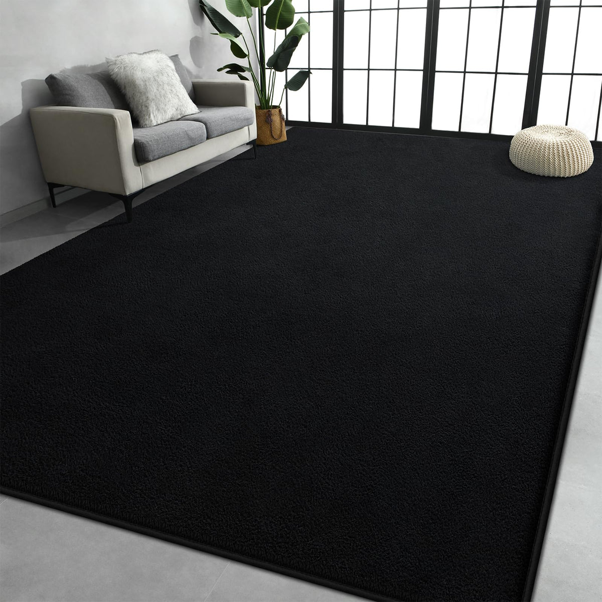 Large Area Rugs for Living Room Bedroom, Minimalist Modern Shag Rug, Soft