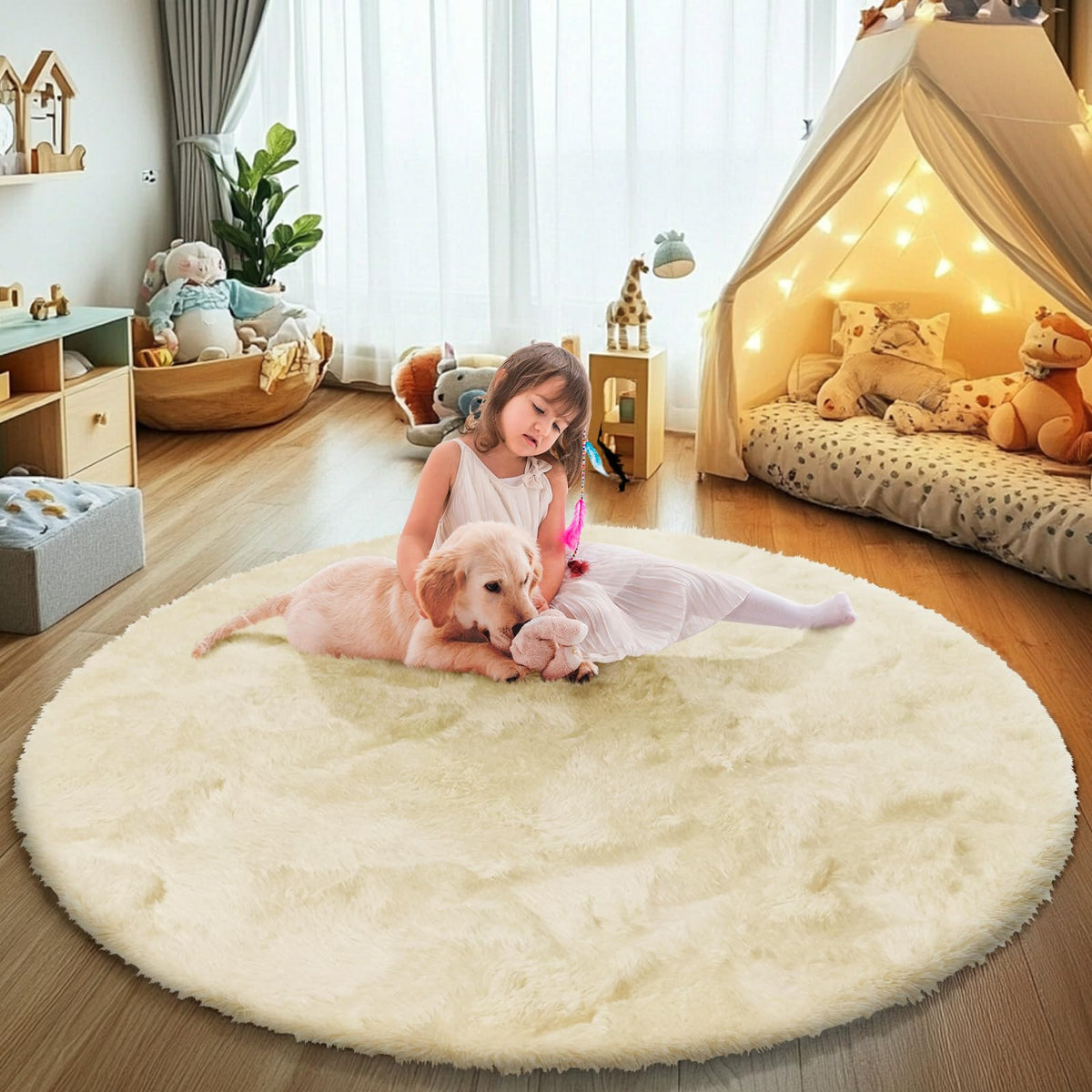 5x8 Shag Area Rug for Bedroom,Grey and Black Fluffy Rugs for Living Room
