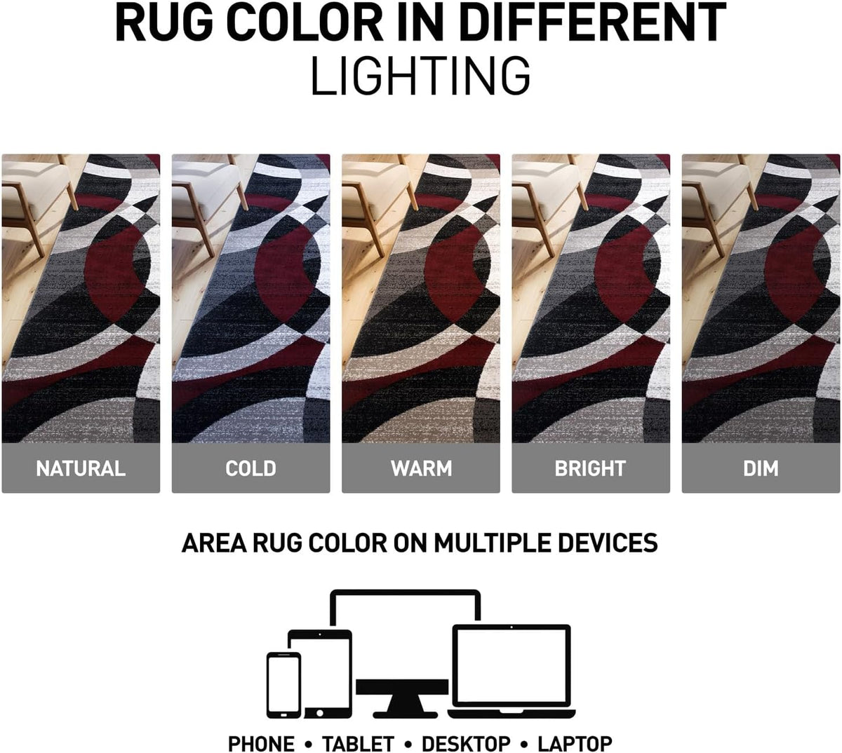 Rugshop Overlapping Circles Modern Geometric Area Rug Red 7'10" x 10'2"