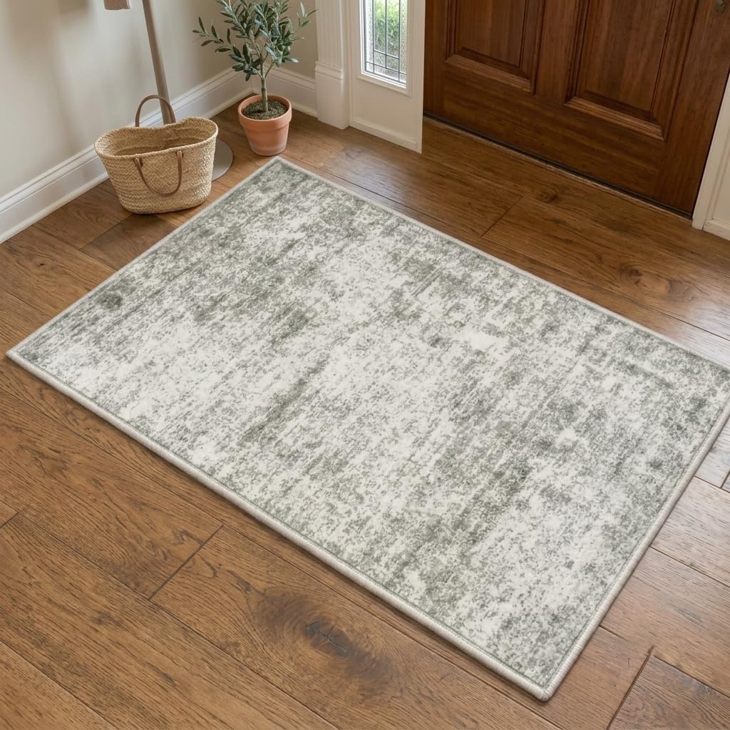 LIVELYGLOW 5x7 Washable Abstract Area Rug, Small Indoor Bedroom Dorm Rug
