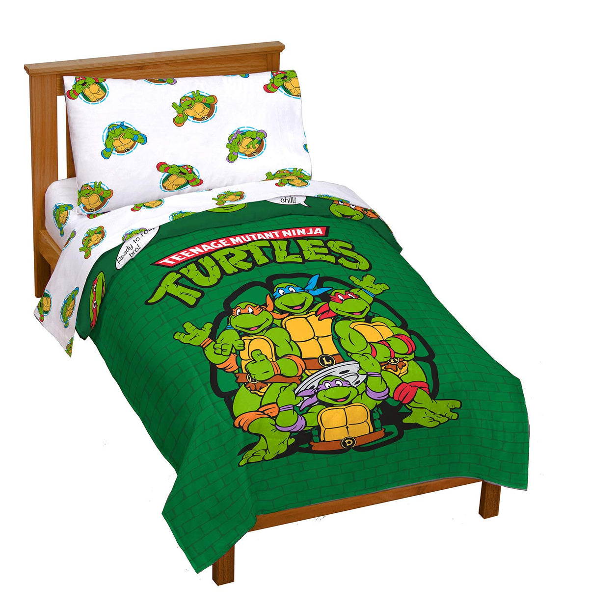 Jay Franco Minecraft 5 Piece Twin Bedding Set - Includes Reversible Comforter, Sheets and Pillowcases - Features Creeper, Ghost, Zombie and Enderman