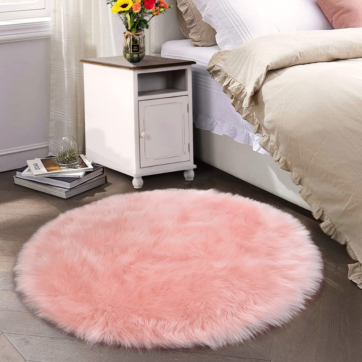 Latepis White Faux Fur Sheepskin Rug 4x6 for Living Room, Fuzzy Rugs Fluffy Washable Rug for Bedroom, Playroom, Luxury Room Decor, Rectangle