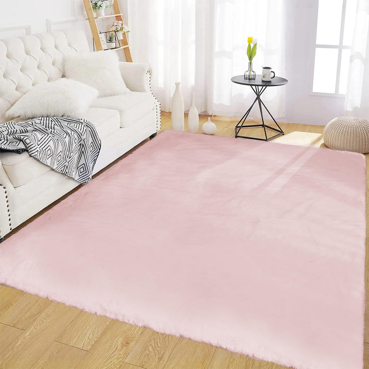 Latepis Washable Rugs 3x5 White Fluffy Shag Rug Shaggy Rug for Living Room Super Soft Area Rugs for Bedroom Nursery