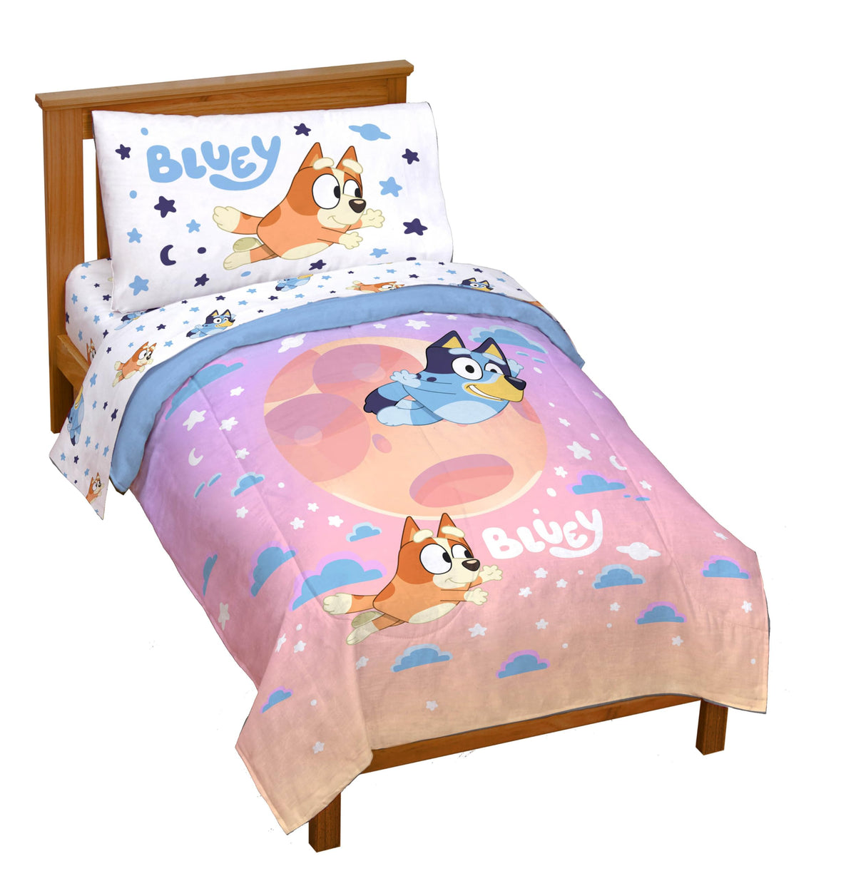 Bluey Bingo Twin Comforter Set 5 Piece Kids Bedding for Girls, Multi