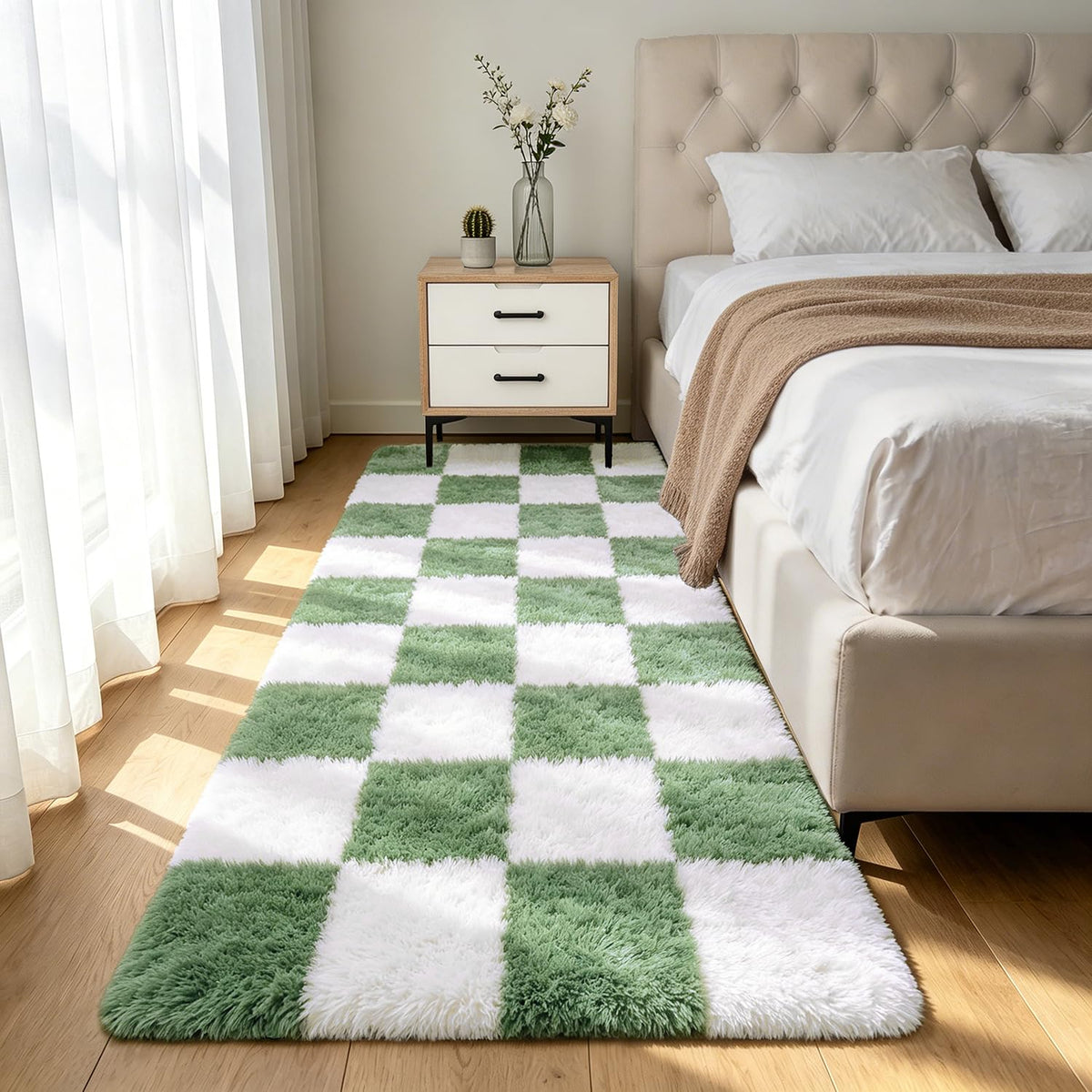 Shag Area Rugs for Bedroom Living Room,4X6 Ultra Soft Fluffy Area Rugs for Dorm,Indoor Carpet Plush Rugs for Home Decor,Tie-Dye Grey