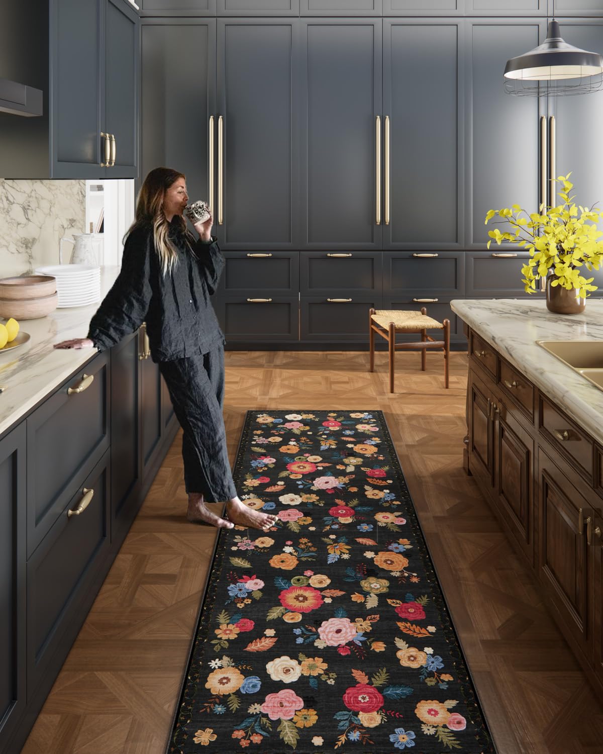 5x7 Area Rug for Living Room: Washable Bedroom Rug Non Slip Low Pile Carpet
