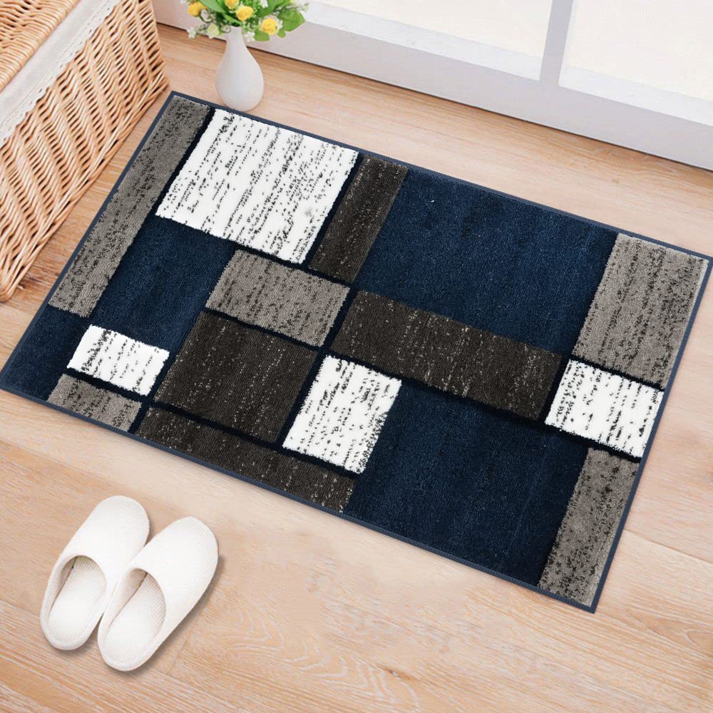 Rugshop Modern Boxes Contemporary Non-Shedding Area Rug Gray 5'3" x 7'3"