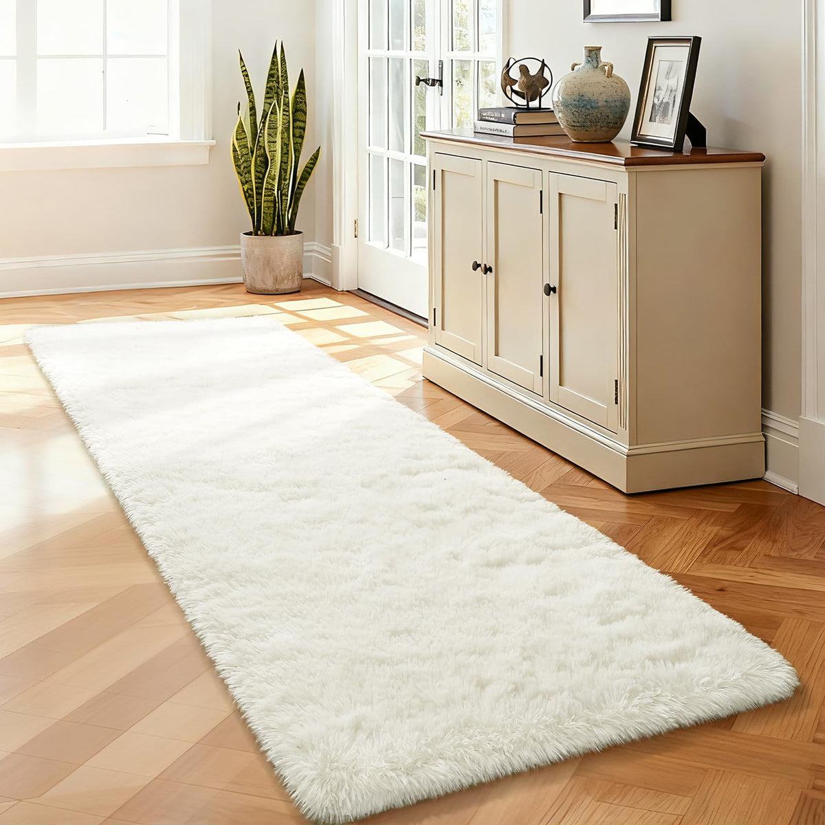 Merelax Soft Area Rug for Livingroom Bedroom, Machine Washable 4x6 Black Rugs Fluffy Shaggy Bedside Rug, Non Slip Indoor Carpet for Nursery Kids Room Home Decor Aesthetic