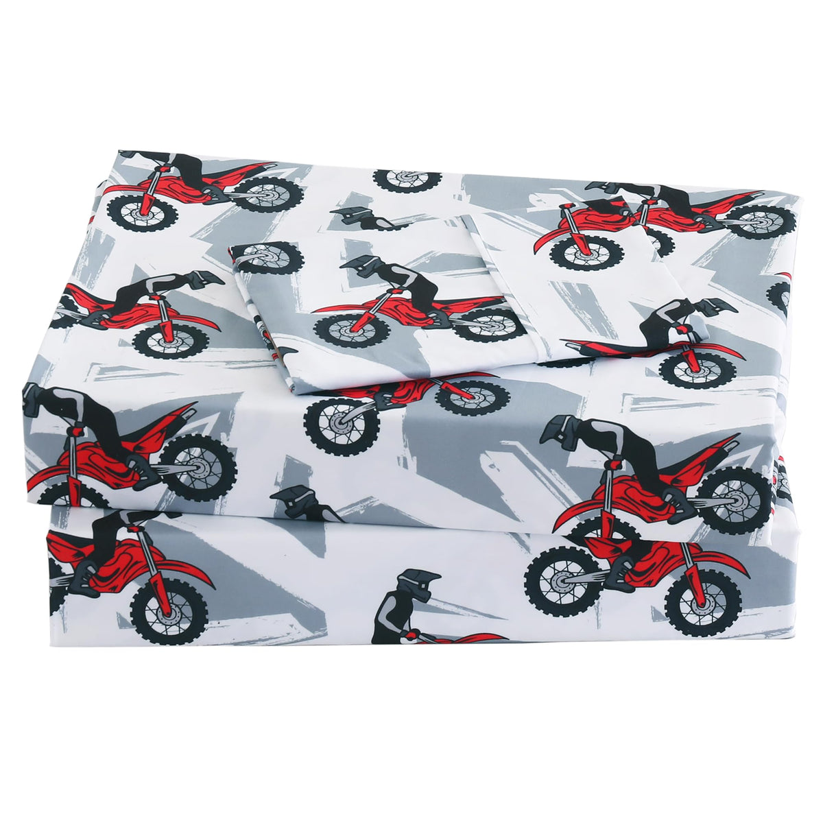 Viviland 3 Pieces Boys Blue Truck Twin Sheet Set - Soft Microfiber Fitted Flat Sheets & Pillowcase - Construction Truck Bedding Sets - for Kids & Toddlers