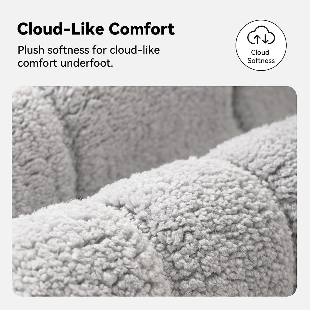 GRANNY SAYS Gray Bathroom Rug 16" x 24", Non-Slip Microfiber Bath Mat