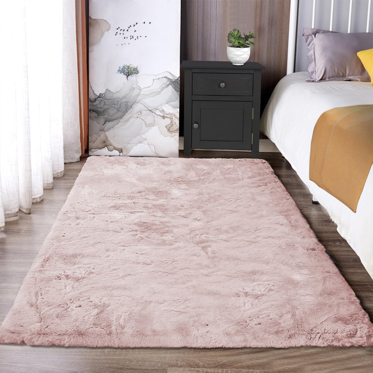 Latepis Washable Rugs 3x5 White Fluffy Shag Rug Shaggy Rug for Living Room Super Soft Area Rugs for Bedroom Nursery