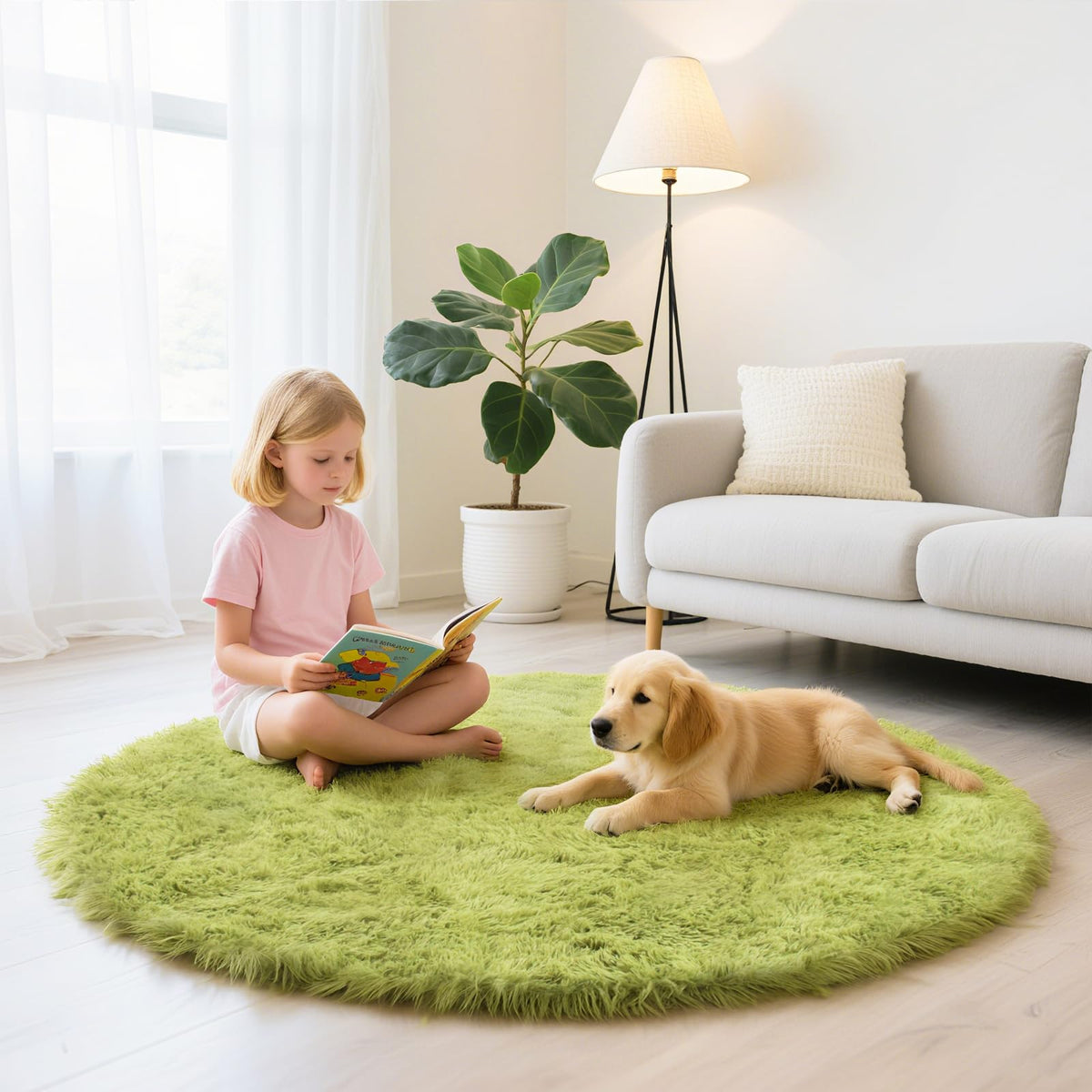 5x8 Shag Area Rug for Bedroom,Grey and Black Fluffy Rugs for Living Room