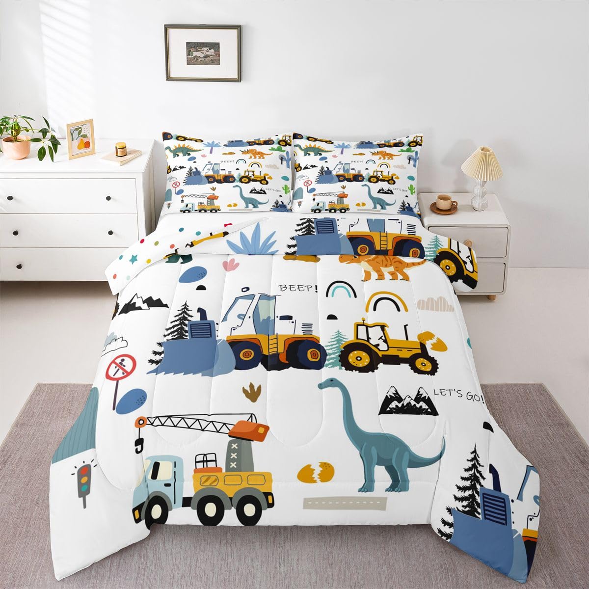Erosebridal Girls Unicorn Comforter Set Twin Girls Bedding Set Cute Rainbow Unicorn Print Down Comforter Kids Cartoon Kawaii Duvet Insert Galaxy Stars Fantasy Room Decor Children Reversible Purple