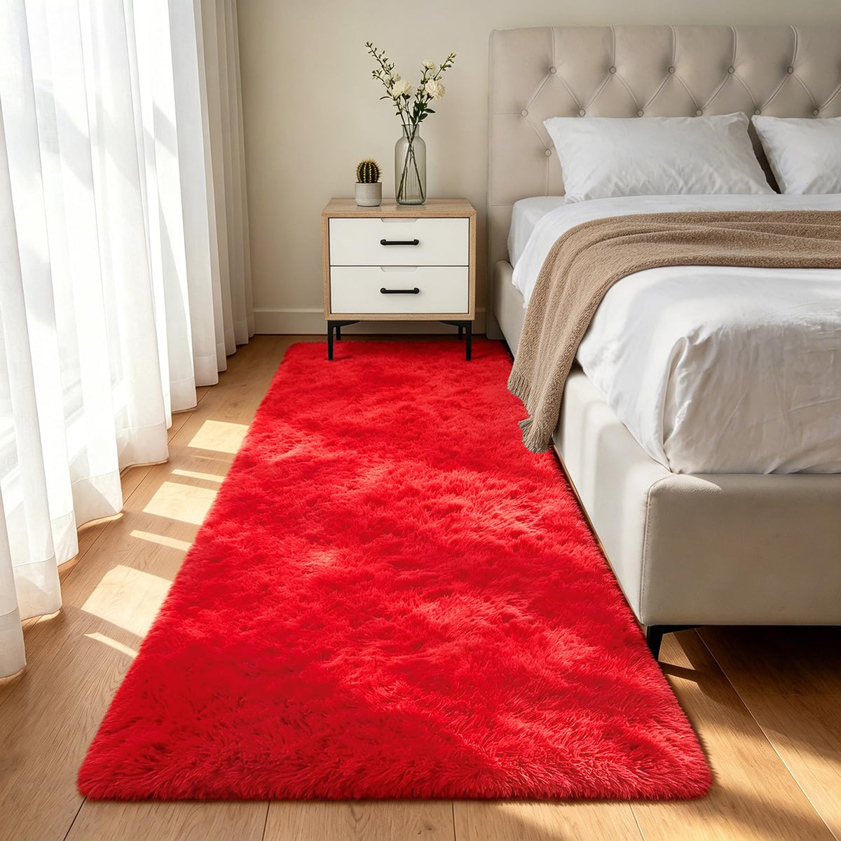 Shag Area Rugs for Bedroom Living Room,4X6 Ultra Soft Fluffy Area Rugs for Dorm,Indoor Carpet Plush Rugs for Home Decor,Tie-Dye Grey