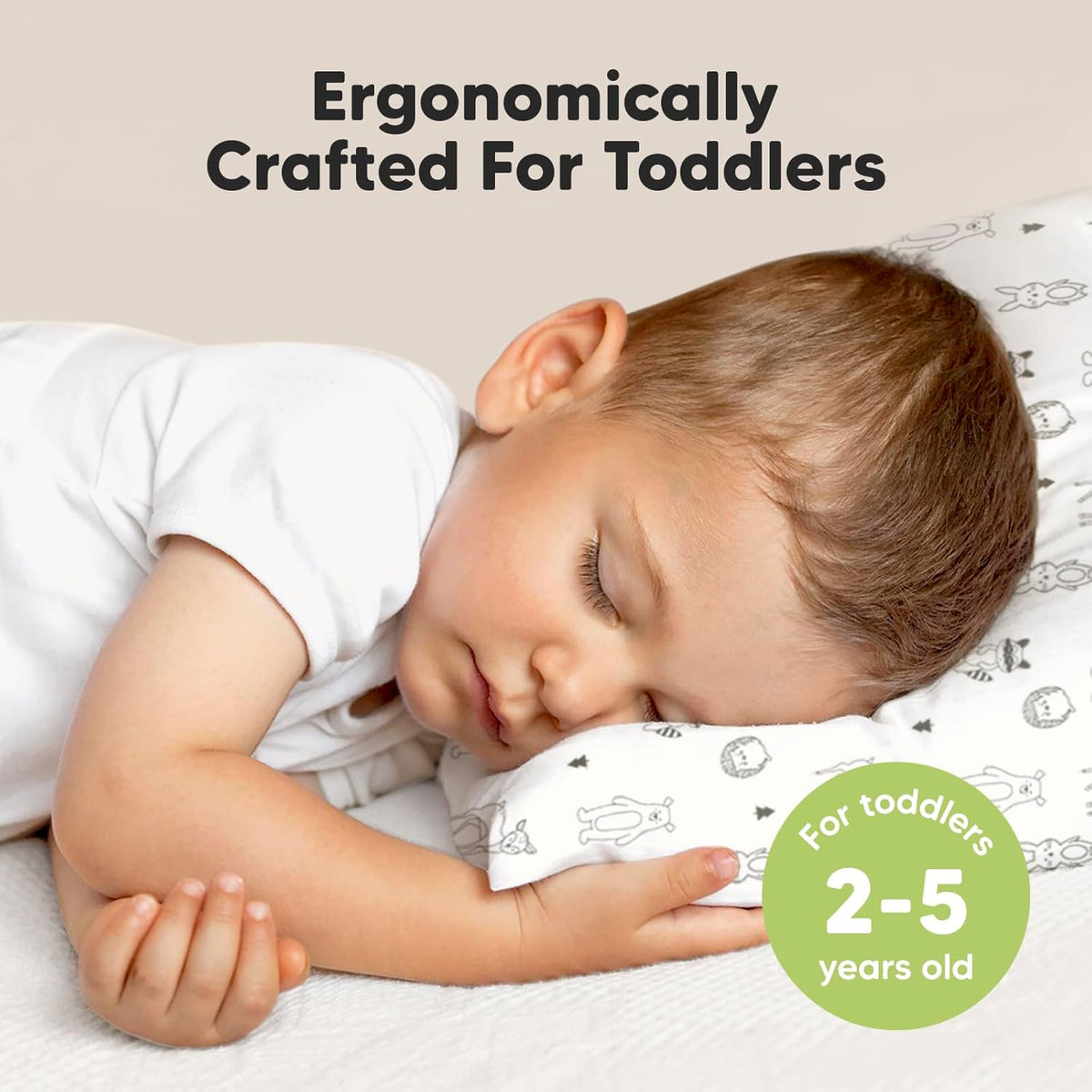 KeaBabies Organic Toddler Pillow with Pillowcase, Jumbo 14X20 (KeaFriends)