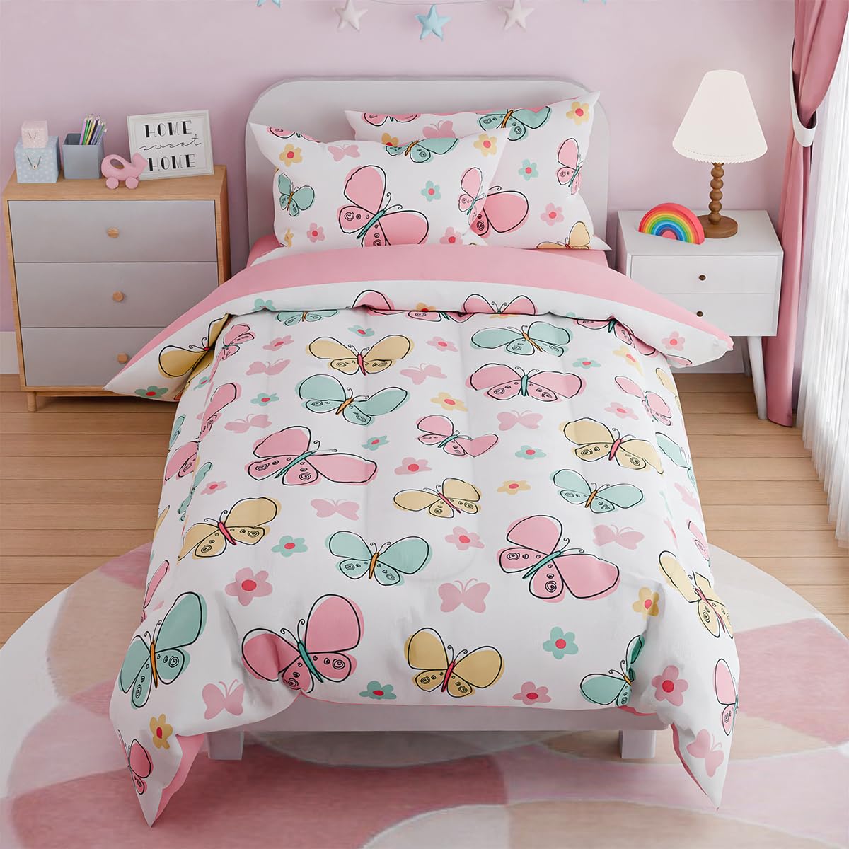 Woodland Animal Kids Bedding Set for Boys, Ultra Soft Microfiber Comforter Set Twin Size 3-Pieces, Comforters Bed Sets for Kid Tween Teen Bedroom Decor