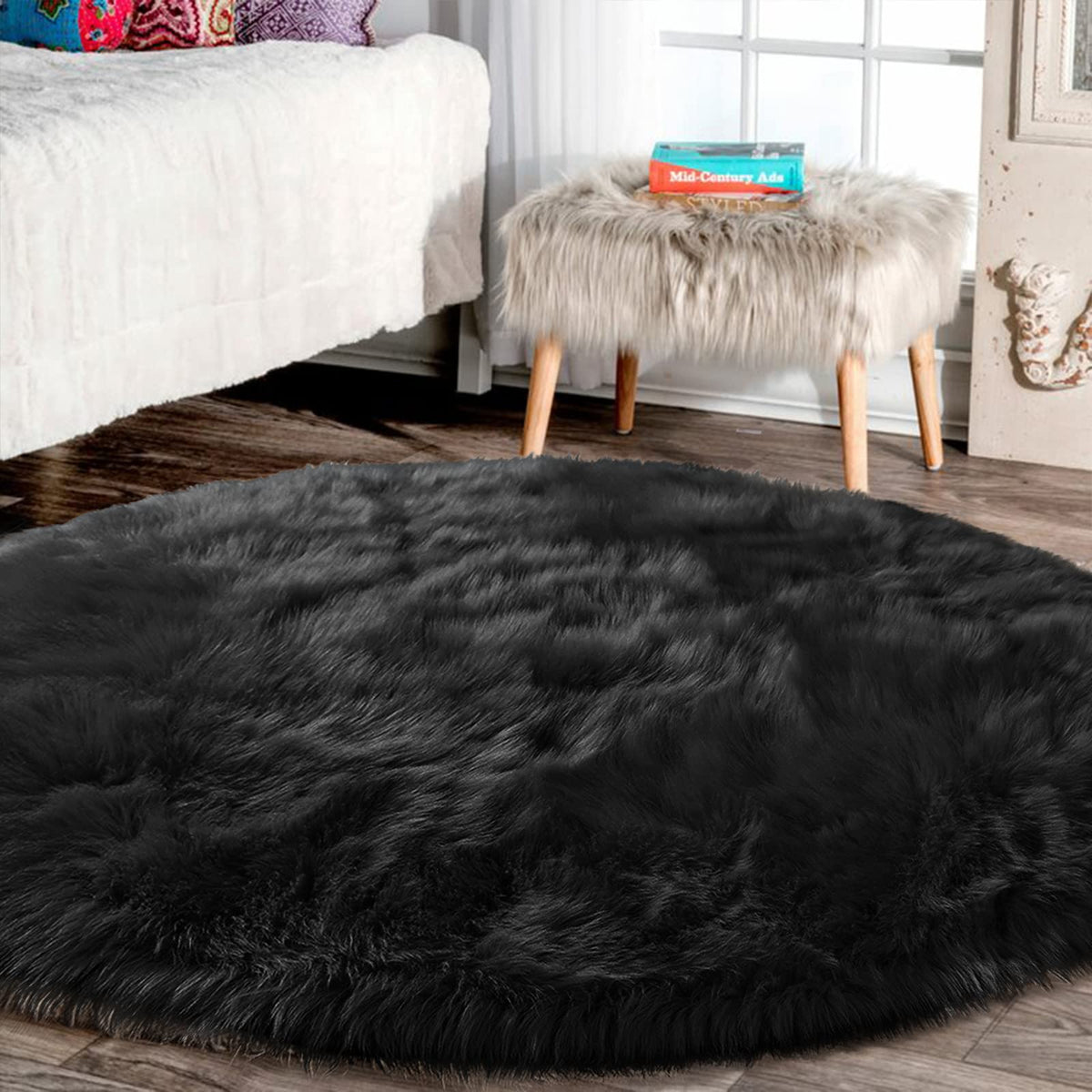 Latepis White Faux Fur Sheepskin Rug 4x6 for Living Room, Fuzzy Rugs Fluffy Washable Rug for Bedroom, Playroom, Luxury Room Decor, Rectangle