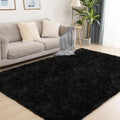 Puremy Fluffy Shag Area Rug, 4x6 Grey Rugs for Bedroom, Soft Plush Area Rugs for Living Room, Non-Slip Indoor Carpet for Nursery, Study Room, Dressing Room, Home Decor