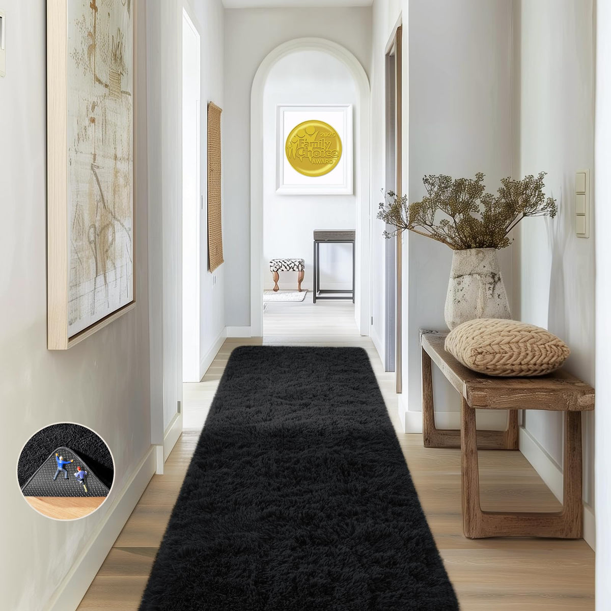 Ophanie Round Rugs 5Ft Ivory Circle Area Rug,Baby Nursery Living Room Bedroom Decor Circular Carpet 5 Foot,Fluffy Fuzzy Shag Plush Cream for Kids Boys Girls Teen with Over 99 pcs Pile fibers