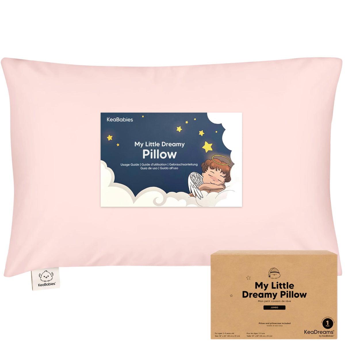 KeaBabies Organic Toddler Pillow with Pillowcase, Jumbo 14X20 (KeaFriends)