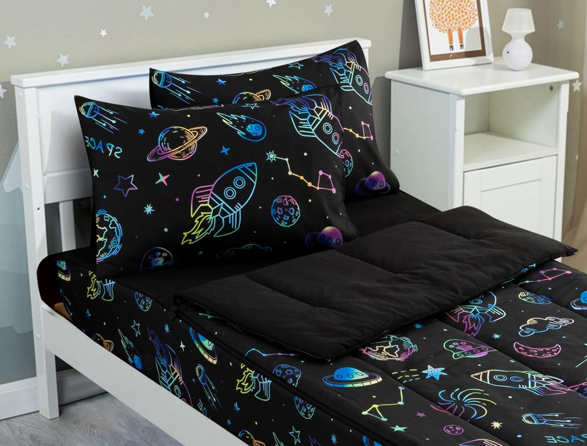 Meeting Story Kids Game Comforter Set Zipper Bedding Twin for Boys, Grey