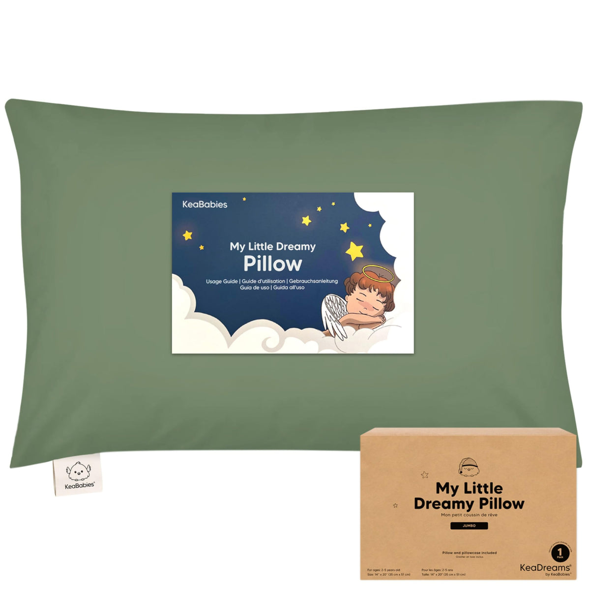 KeaBabies Organic Toddler Pillow with Pillowcase, Jumbo 14X20 (KeaFriends)