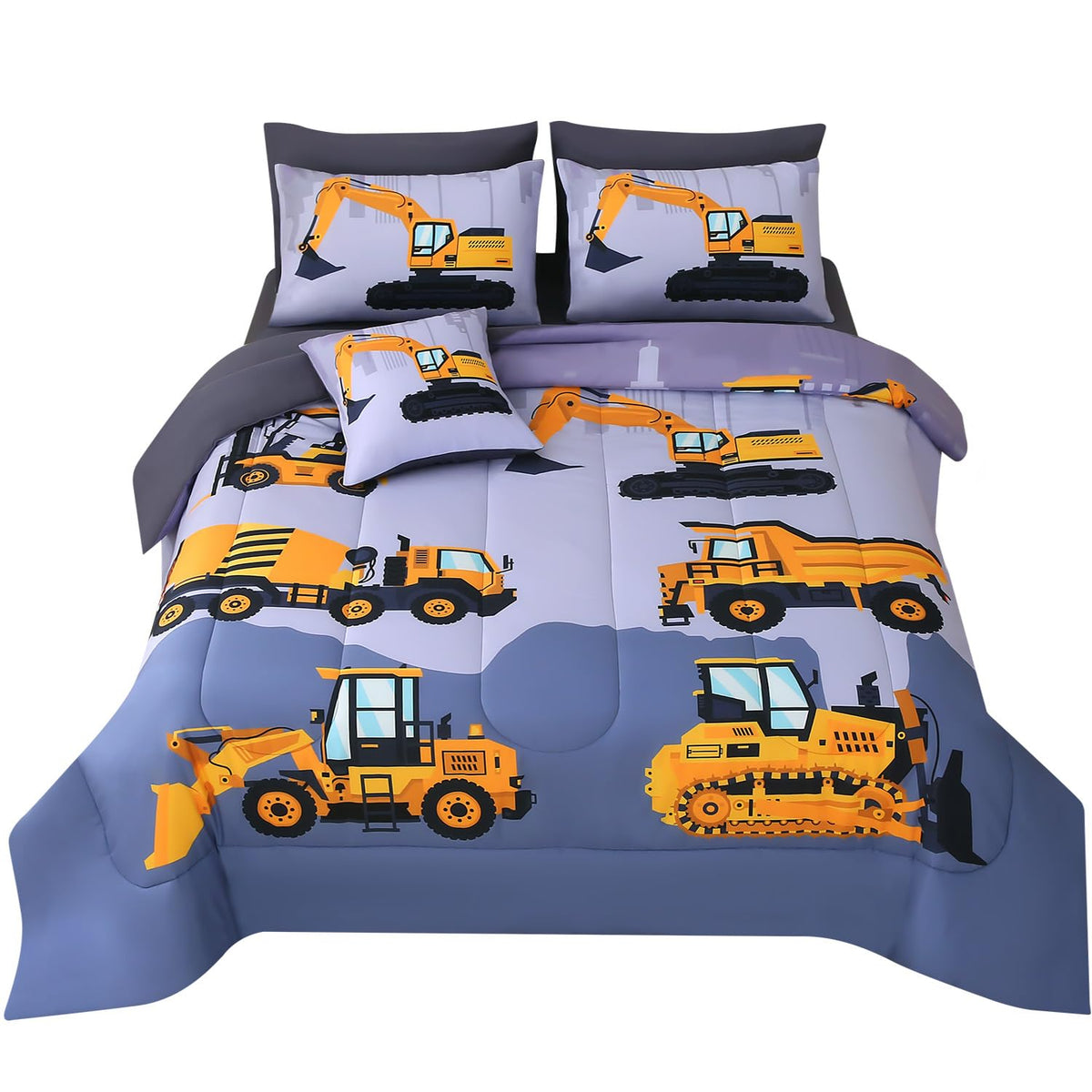 JQinHome Twin Galaxy Comforter Sets 6 Piece Bed in A Bag, Outer Space Themed Bedding for Children Boy Girl Teen Kids,1 Comforter, 1 Flat Sheet, 1 Fitted Sheet, 2 Pillowshams, 1 Cushion Cover(Blue)