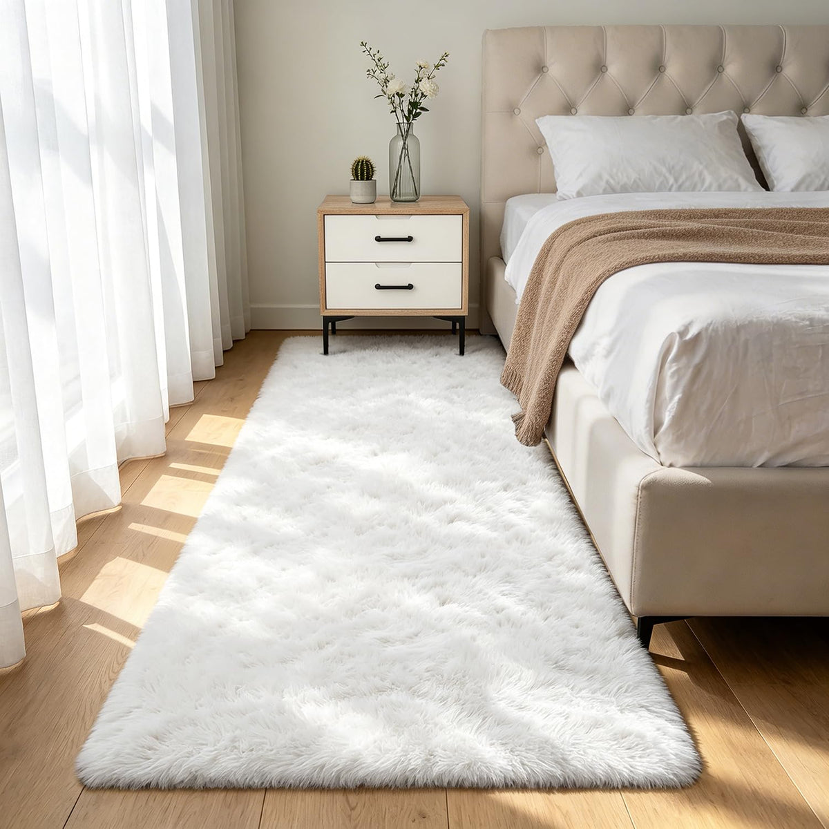 Shag Area Rugs for Bedroom Living Room,4X6 Ultra Soft Fluffy Area Rugs for Dorm,Indoor Carpet Plush Rugs for Home Decor,Tie-Dye Grey