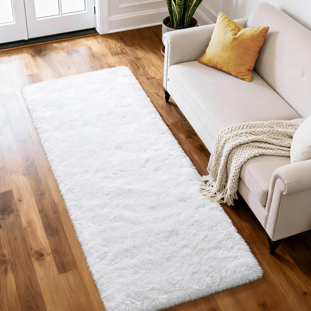 Merelax Soft Area Rug for Livingroom Bedroom, Machine Washable 4x6 Black Rugs Fluffy Shaggy Bedside Rug, Non Slip Indoor Carpet for Nursery Kids Room Home Decor Aesthetic