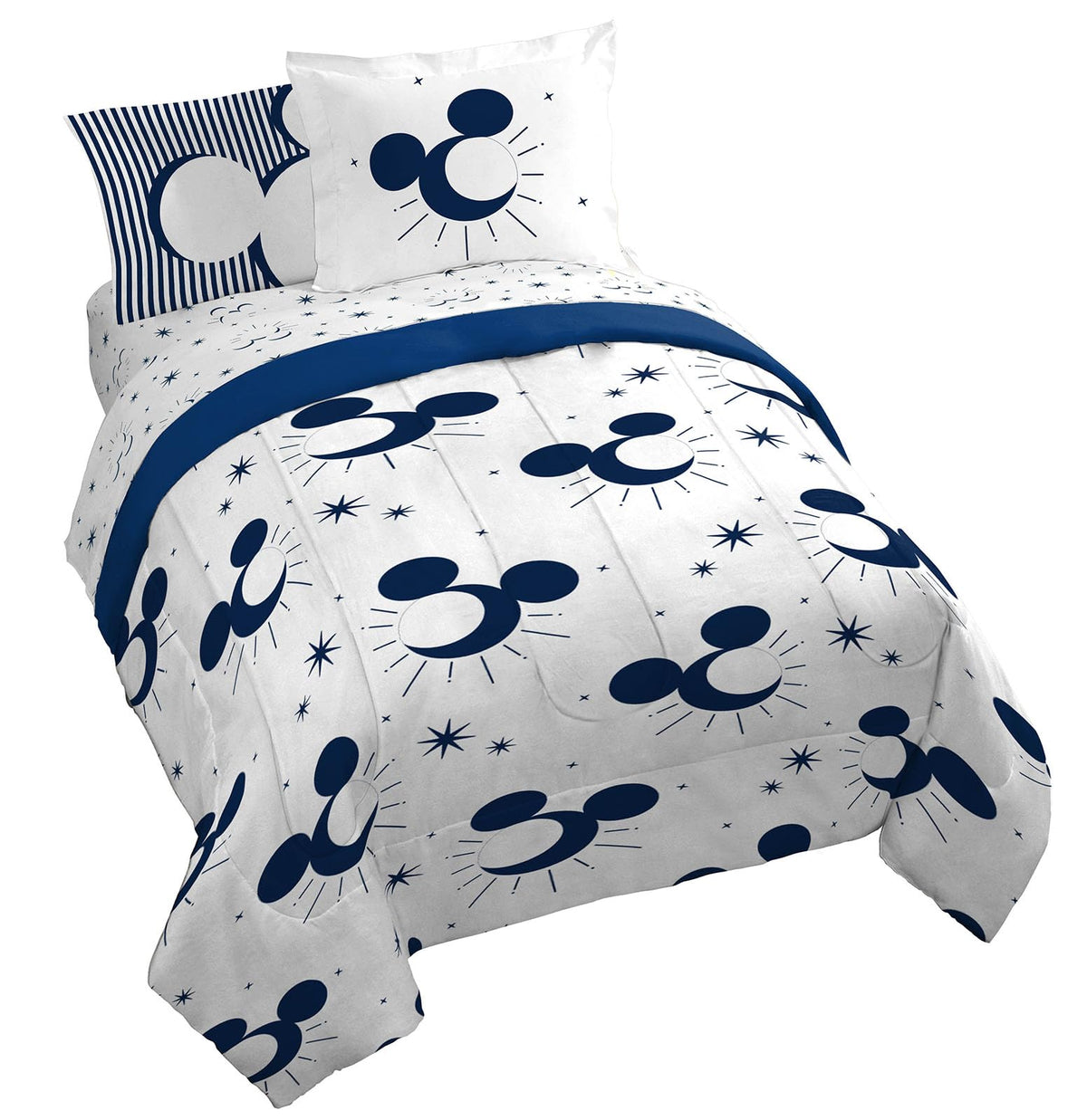 Marvel Spiderman Full Comforter Set 7 Piece Bedding for Boys, Blue