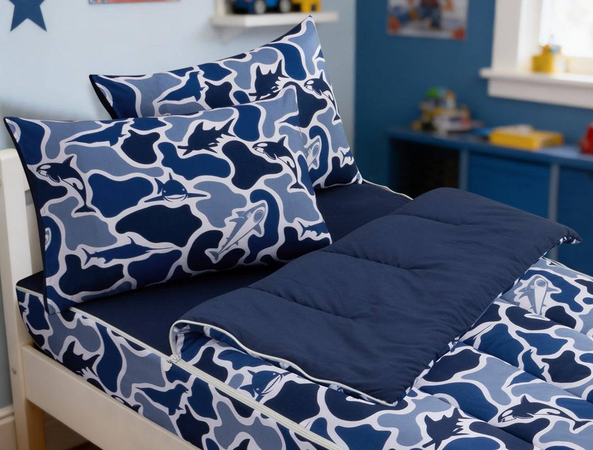 Meeting Story Zippable Bedding Twin,Dinosaur Camo Bedding Set Zip Up Comforter Bed in a Bag with Fitted Sheet and 2 Pcs Pillowcases(Green,Twin)