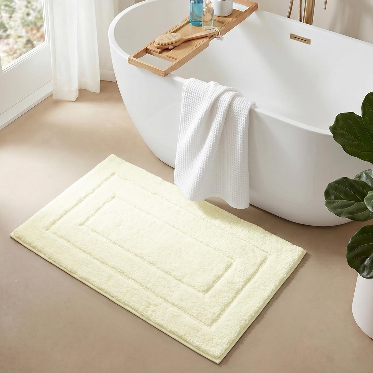 GRANNY SAYS Gray Bathroom Rug 16" x 24", Non-Slip Microfiber Bath Mat