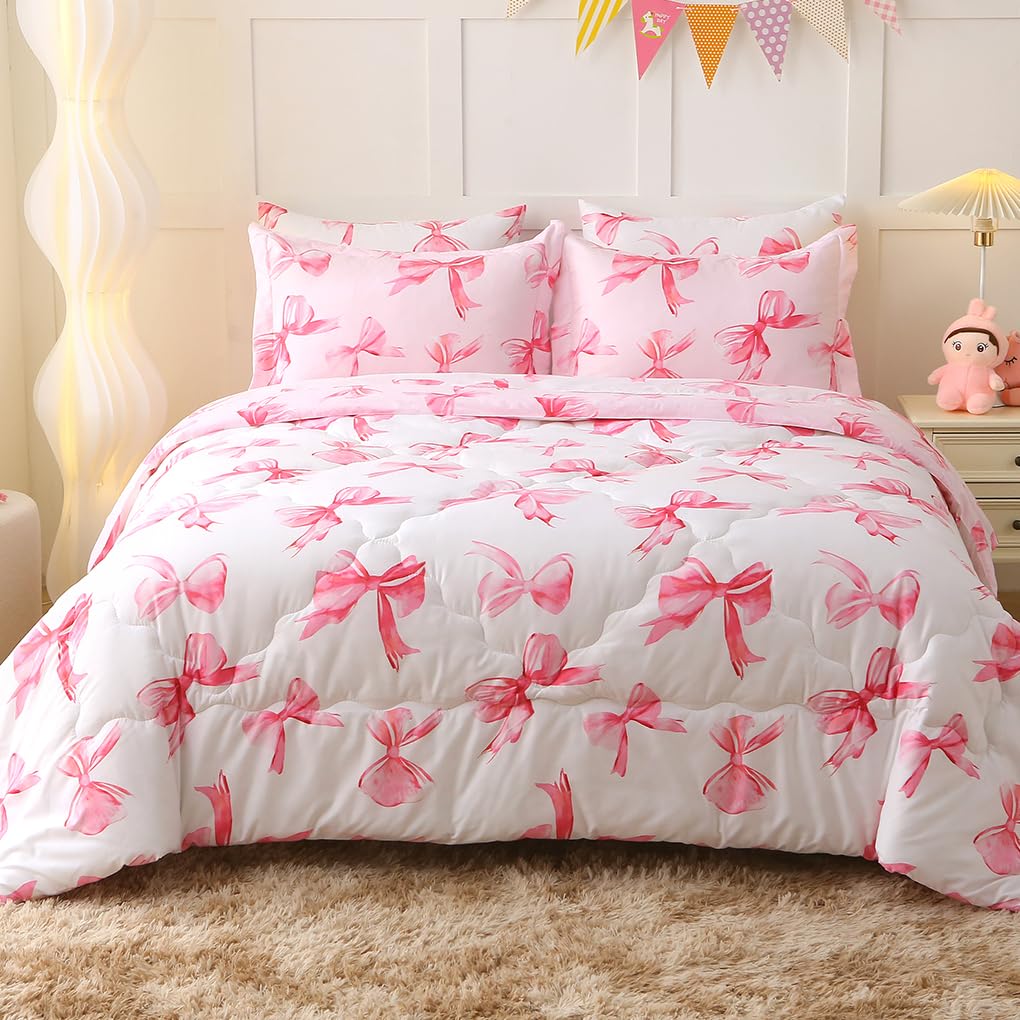 7 Piece Girls Cats Bedding Comforter Set Twin Size for Kids Bed in A Bag Pink Cute Cartoon Pet Cat Bedding Set for Boys Teens (1 Comforter, 1 Flat Sheet, 1 Fitted Sheet, 4 Pillow Sham) Gray