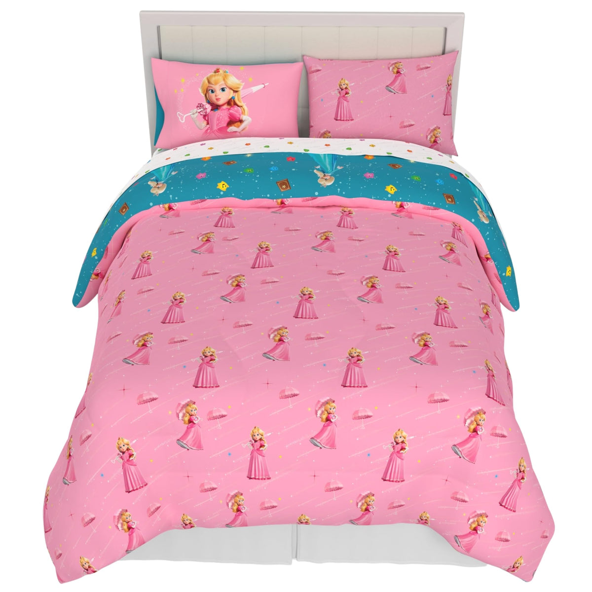 Peppa Pig Kids Bedding Super Soft & Cozy Reversible Microfiber Comforter and Sheet Set with Sham, 5 Piece Twin Size, (Officially Licensed Product) By Franco