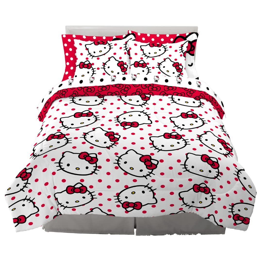 Franco Kids Bedding Super Soft Comforter and Sheet Set with Sham, 5 Piece Twin Size, Hello Kitty
