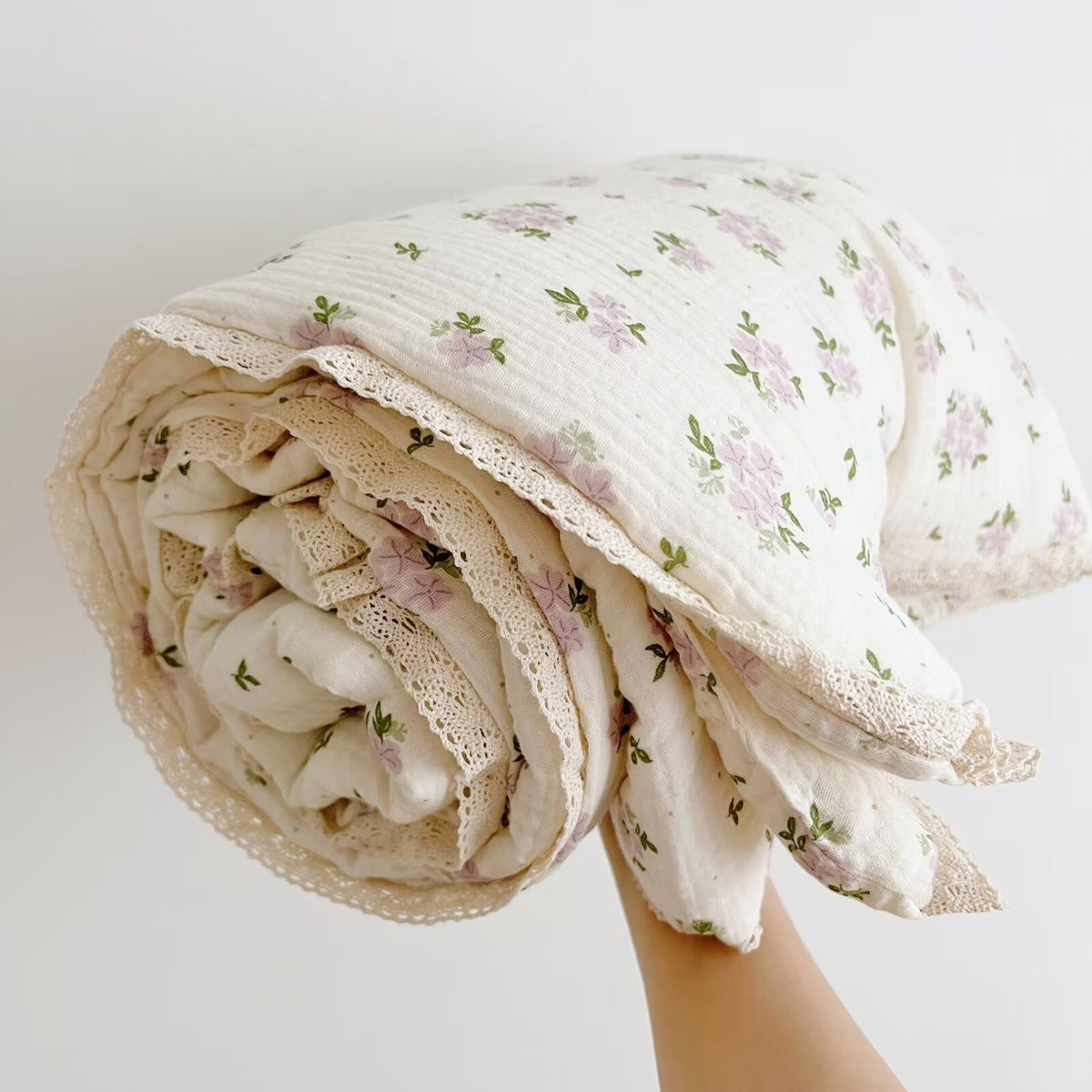 BuLuTu Carmine Flower Blanket for Girls Boys Muslin Cotton Toddler Quilt Kid Bed Soft Toddler Blankets Child Teen Bedding Decor Birthday Gifts, Camellia Pattern, 47x59 Inches