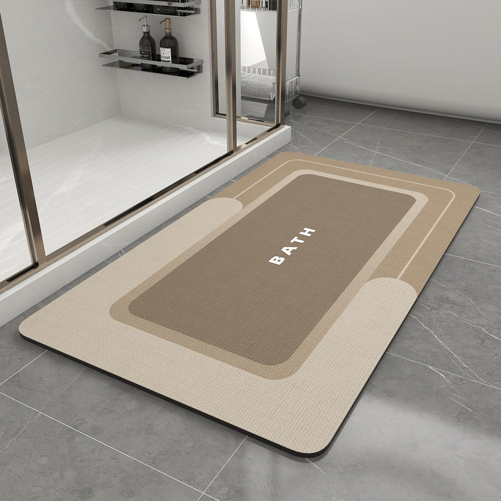 MontVoo-Bath Mat-Bath Mat Rug Non Slip Super Absorbent Stain Resistant Quick Dry Thin Bathroom Rug-Bath Mats for Bathroom Floor Bathtub Vanity-Bathmat Bath Rug Easy Care-17"x27" Darkgrey