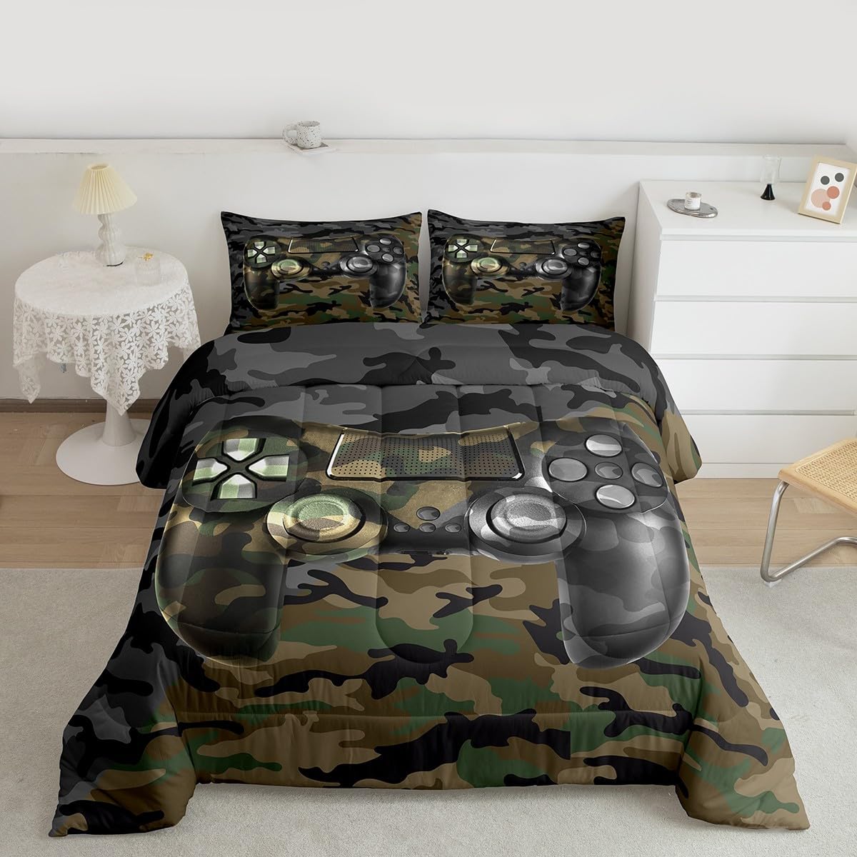 Feelyou Kids Construction Comforter Set Twin Bedding Sets for Boys Toddler Children Cartoon Cars Excavator Tractor Comforter Set Construction Machinery Truck Duvet Set Cars Bed Set with 1 Pillow Case