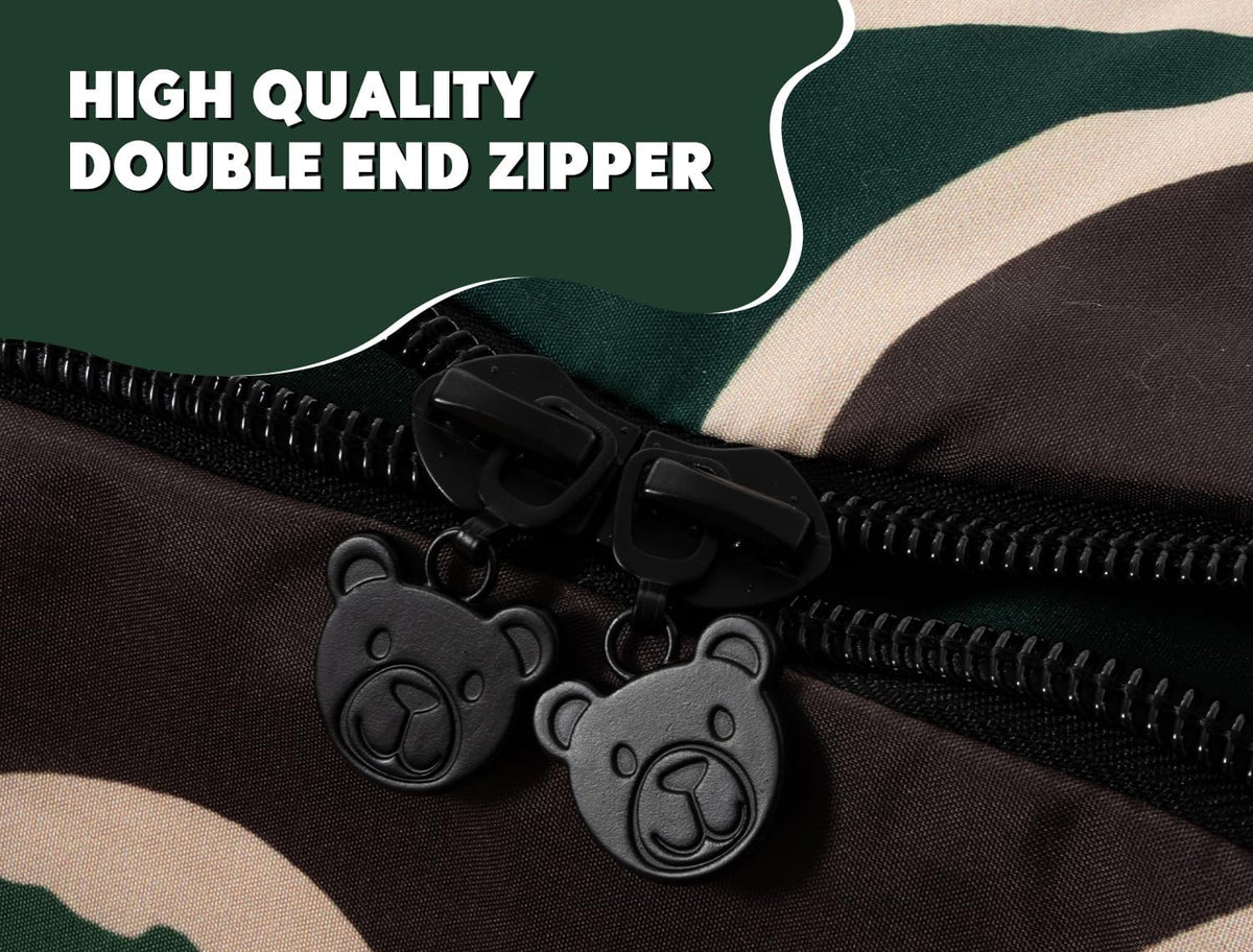 Meeting Story Zippable Bedding Twin,Dinosaur Camo Bedding Set Zip Up Comforter Bed in a Bag with Fitted Sheet and 2 Pcs Pillowcases(Green,Twin)