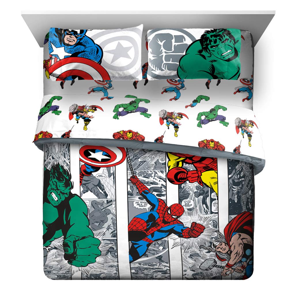 Disney Frozen Kids Full Comforter Set 7 Piece Bed in a Bag, Purple