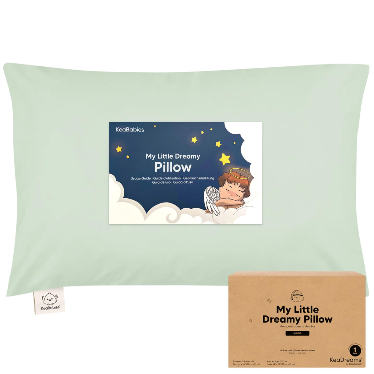 KeaBabies Organic Toddler Pillow with Pillowcase, Jumbo 14X20 (KeaFriends)