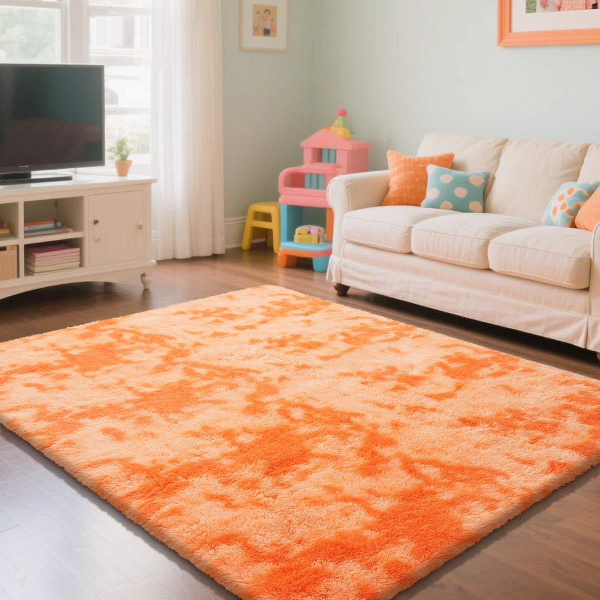 4x6 Beige Rug for Bedroom, Fluffy Shag Area Rug Small Rug Bedroom Carpet