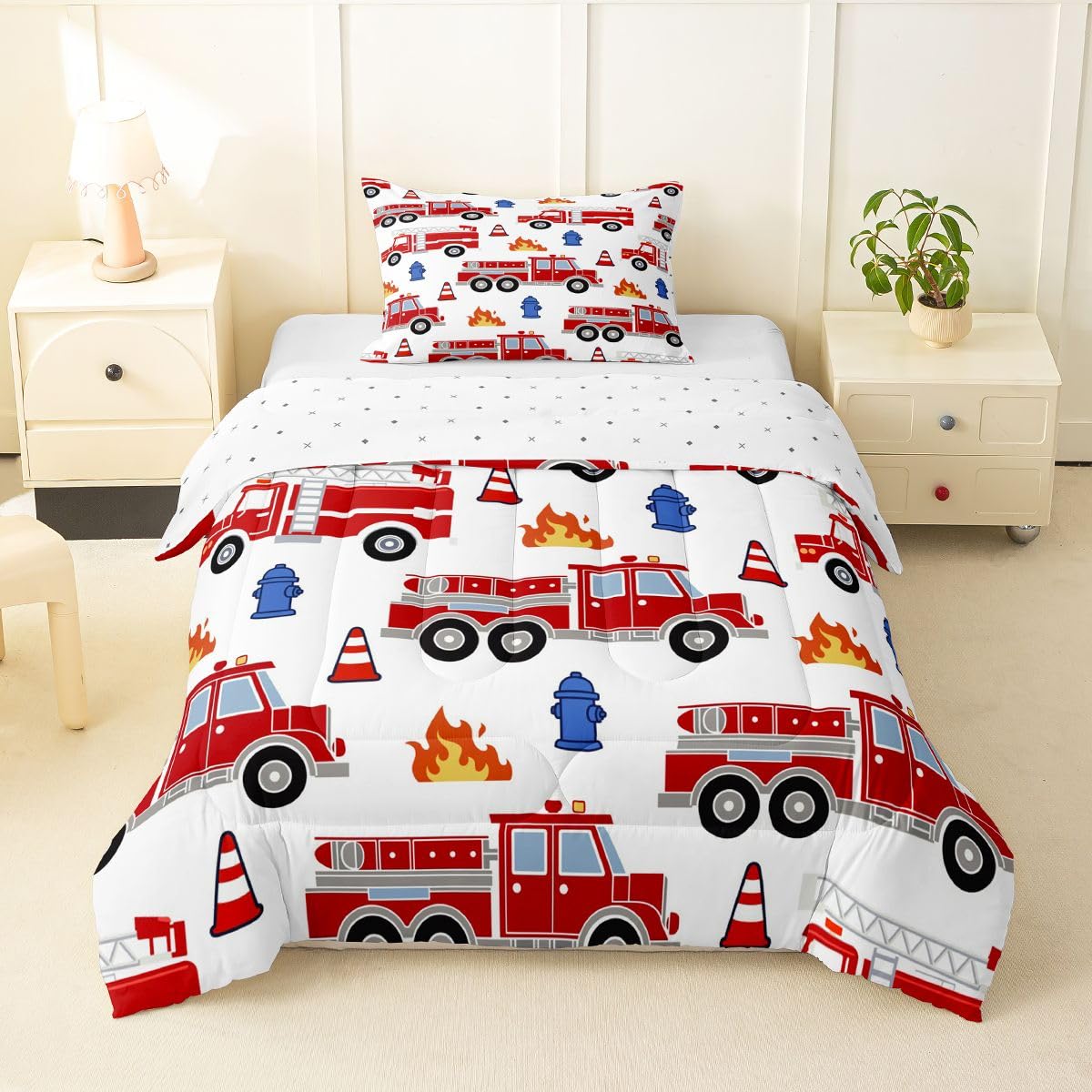 Erosebridal Cartoon Train Comforter Set Twin Kids Bedding for Boys Girls